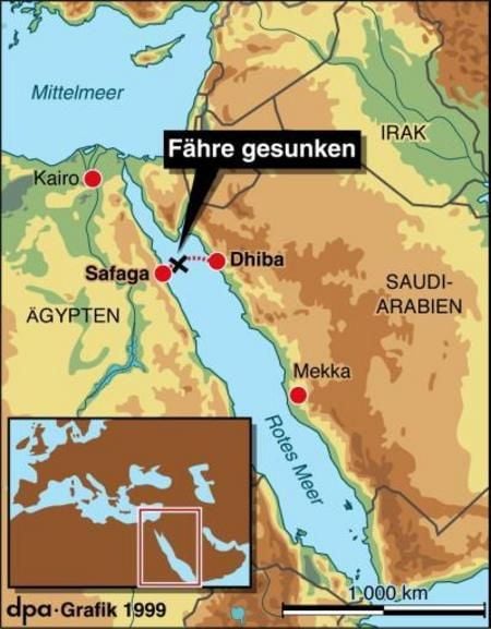 Fähre im Roten Meer gesunken (Grafik: dpa)
