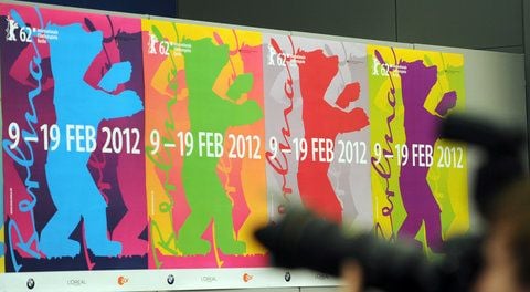 Berlinale-Plakate sind in Berlin auf der Programm-Pressekonferenz zu den bevorstehenden 62. Internationalen Filmfestspielen zu sehen. (FOTO: DPA)