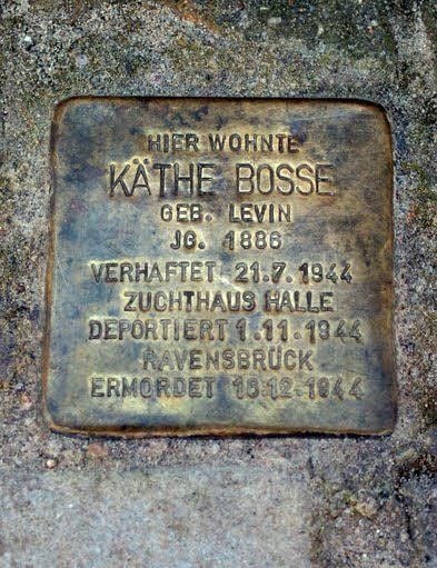 Seit 2009 erinnert auch ein Stolperstein an Käthe Bosse.