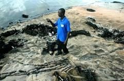 Etwa 150 verstümmelte Leichen wurden noch am Abend in einem Massengrab in Lagos beerdigt. (Foto: dpa)