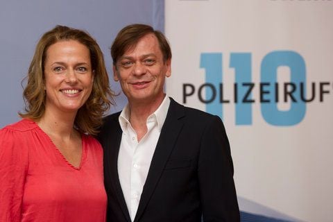Die neuen Ermittler für den «Polizeiruf 110» aus Magdeburg, Claudia Michelsen und Sylvester Groth während eines Pressetermins. (FOTO: DPA)