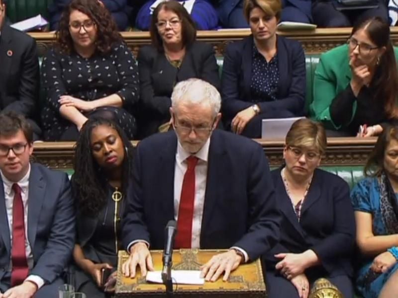 Oppositionschef Jeremy Corbyn im britischen Parlament. Foto: House Of Commons/PA Wire