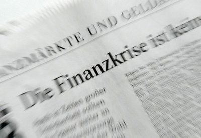 Das Symbolbild zeigt das Wort «Finanzkrise». (FOTO: DPA)