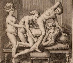 Die Reproduktion zeigt eine Illustration aus dem Buch «Die Philosophie im Boudoir» (deutsch: im Ankleidezimmer) des französischen Schriftstellers Marquis de Sade. (Foto: dpa)