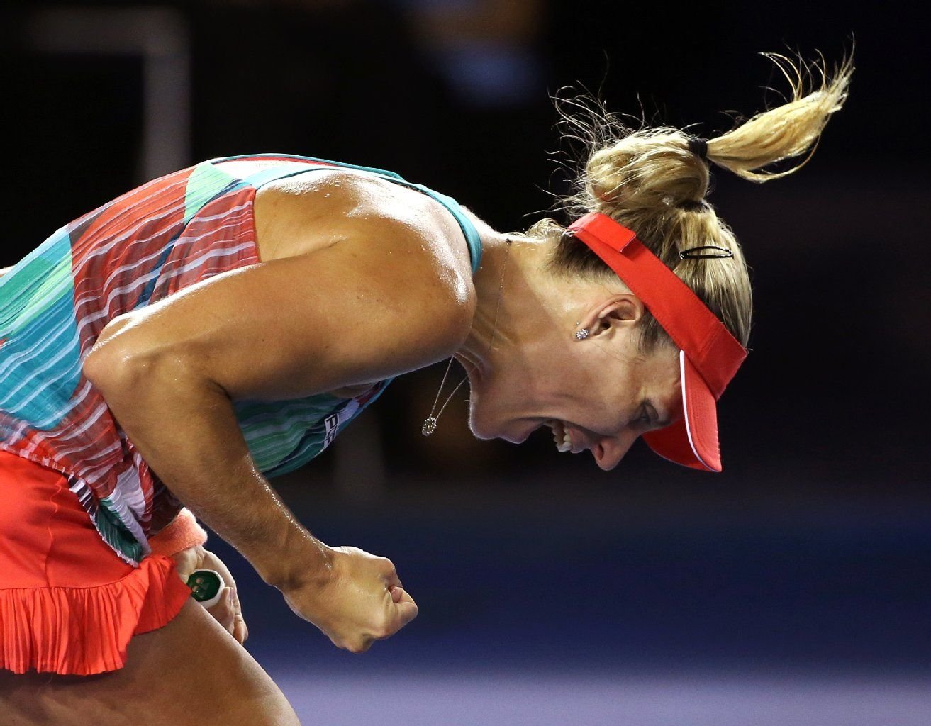Angelique Kerber beim Punktgewinn.