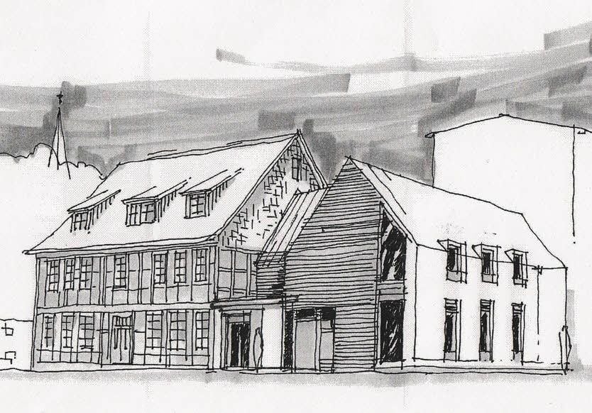 Eine Skizze der Architekten zeigt, wie der Komplex am Marschlinger einmal aussehen soll.