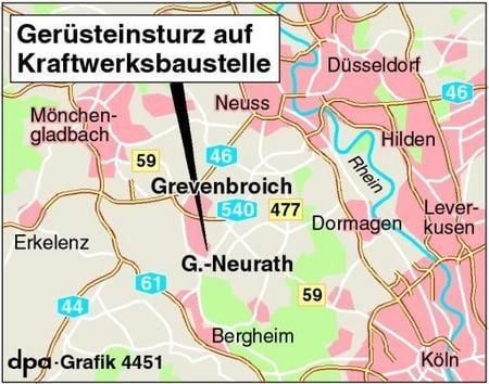 Unglück auf einer Großbaustelle (Grafik: dpa)