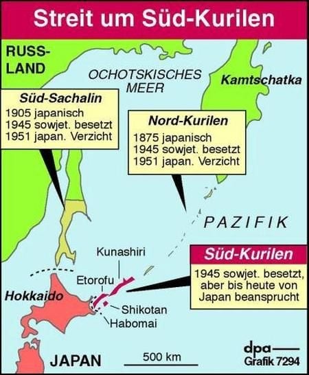 Karte zum Kurilenkonflikt (Grafik: dpa)