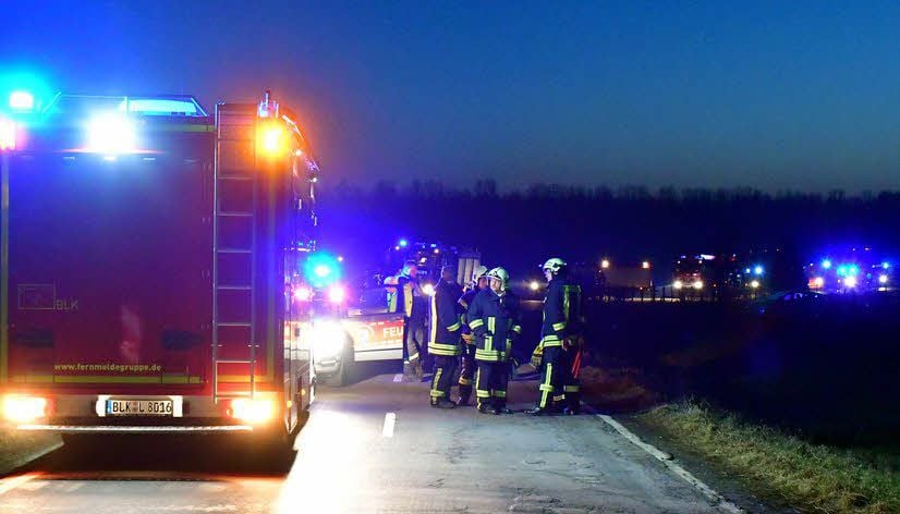 Ein enormes Feuerwehraufgebot traf in Muschwitz ein.