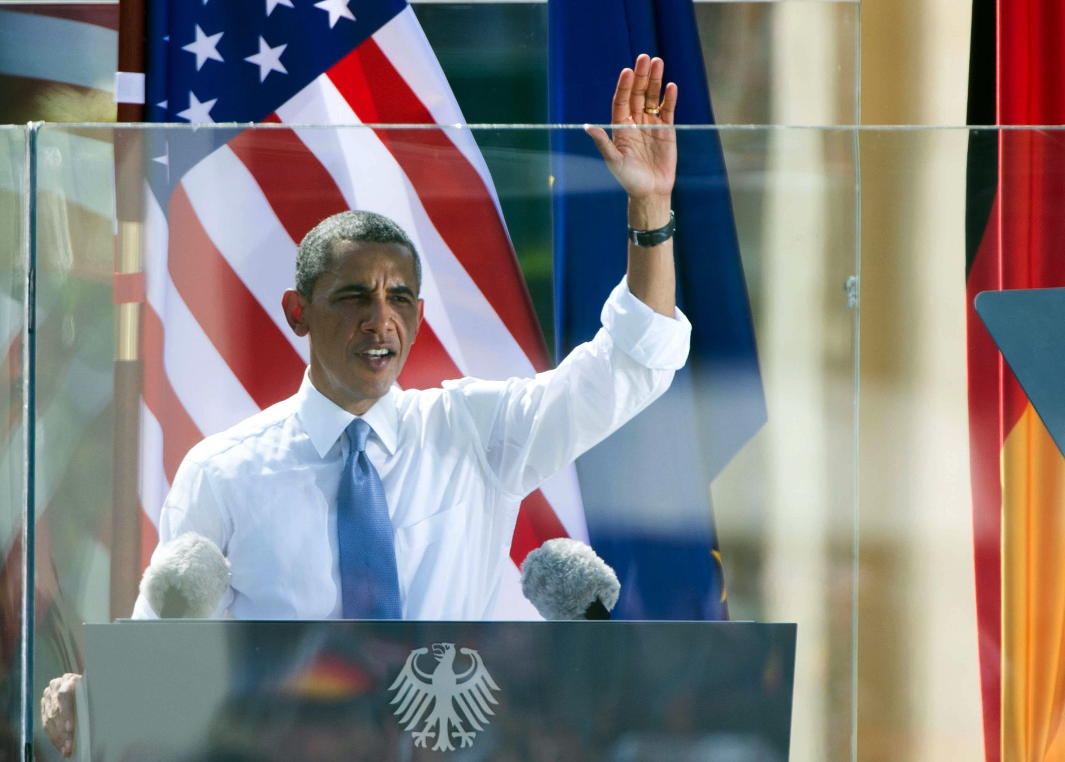Barack Obama bei der seiner Rede am Brandenburger Tor im Juni 2013.