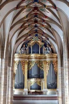 Die Große Orgel von Gottfried Silbermann im Freiberger Dom, die er 1711 bis 1714 baute. Mit ihren 45 Registern und 2674 Pfeifen gehört sie zu den fünf berühmtesten Instrumenten der Welt. (Foto: dpa)