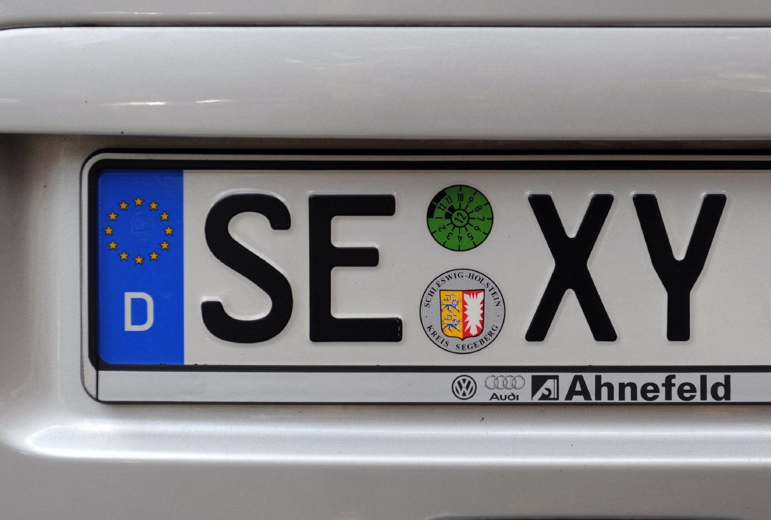 "SE-XY" ist an einem Autokennzeichen aus Bad Segeberg zu lesen.