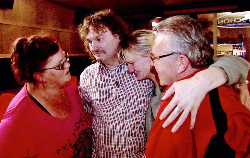 Die Überraschung ist gelungen. Von links: Sibylles Mutter Christine, Freund Ronald, Sibylle und ihr Vater.