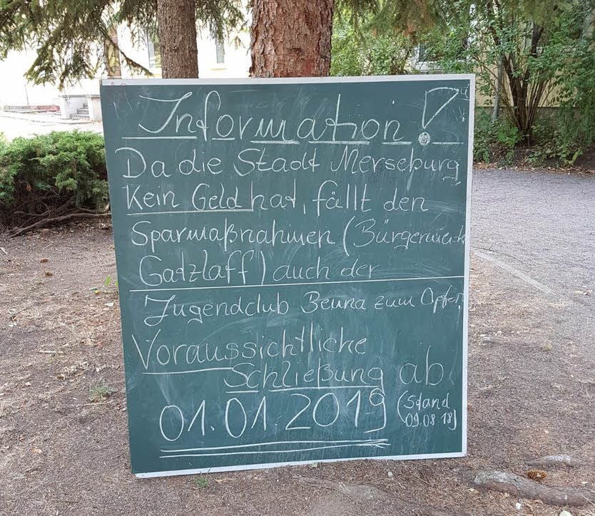 Schild in Beuna