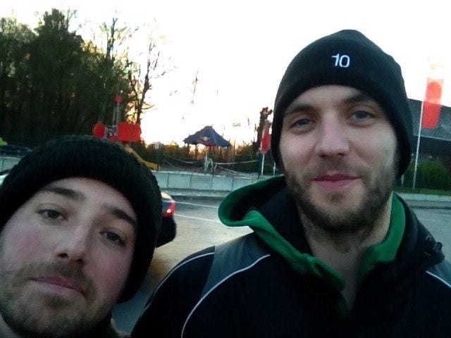 MZ-Redakteur Enrico Werner mit USV-Trainer Fabian Metzner