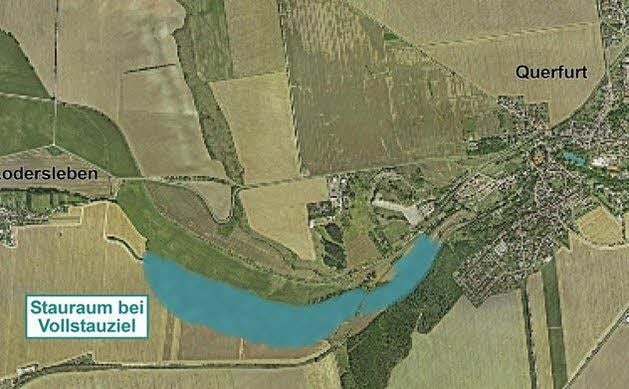 Der Staubereich für die Querne liegt zwischen Lodersleben und Querfurt.