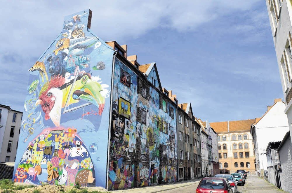Fassadenbild der Freiraumgalerie in Halle