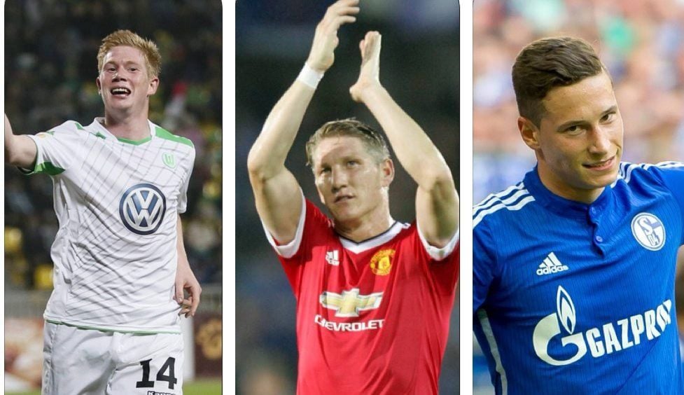 Kevin De Bruyne, Bastian Schweinsteiger und Julian Draxler (v.l.n.r.) haben im Sommer die Vereine gewechselt.
