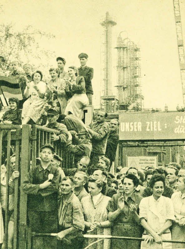 „Buna-Pälzer“ warten 1955 auf Nikita Chruschtschow .