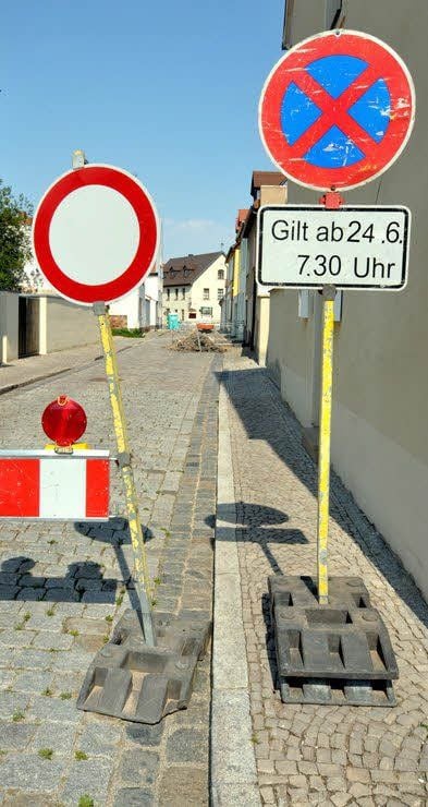 Auch die Gartenstraße in der Bernburger Talstadt ist derzeit voll gesperrt.
