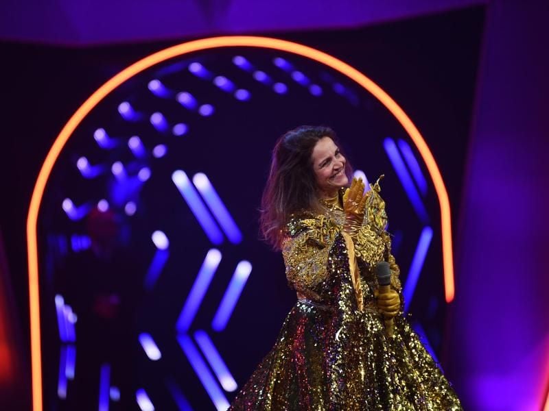 Rebecca Immanuel als enttarnte Figur "Die Göttin" in der Prosieben-Show "The Masked Singer". Foto: Willi Weber/ProSieben/dpa