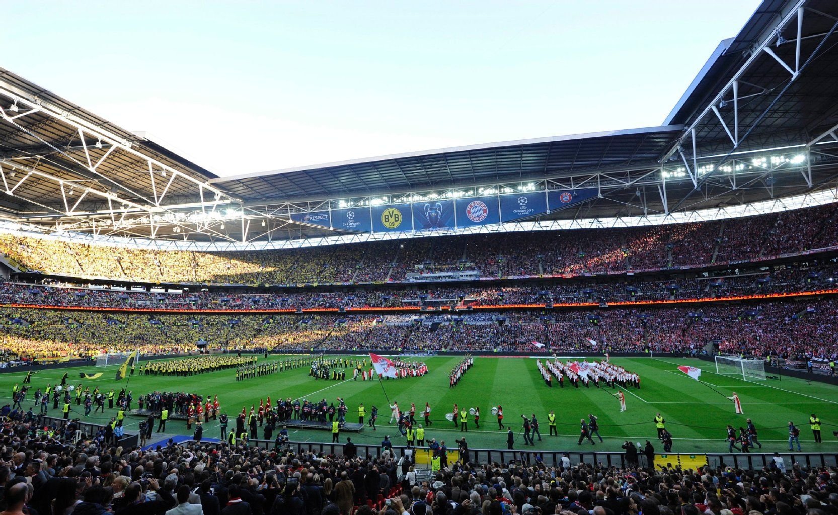 Das Wembley-Stadion in London vor dem Anpfiff