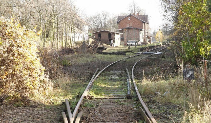 Der Bahnhof Gerbstedt, nachdem dieses Jahr freiwillige Helfer massenhaft Wildwuchs vom Gleisbett entfernt hatten.