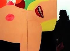 Das Gemälde «Great American nude» von Tom Wesselmann. Der für seine provokativen Frauenakte bekannte amerikanische Pop-Art-Künstler ist im Alter von 73 Jahren gestorben. (Foto: dpa)