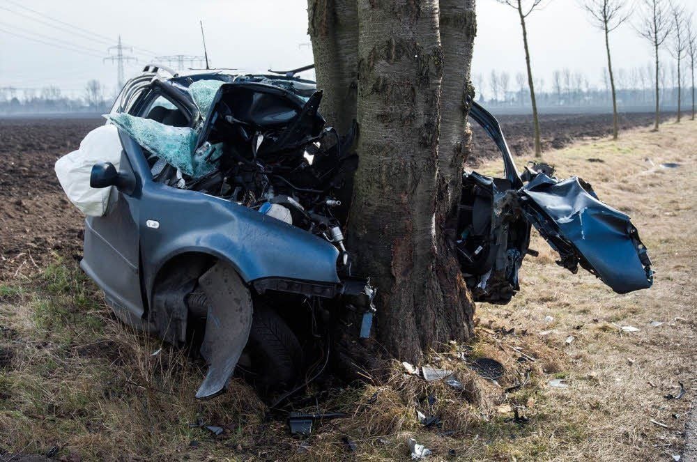 Ein Mann stirbt, nachdem er mit seinem Auto gegen einen Baum gefahren ist.