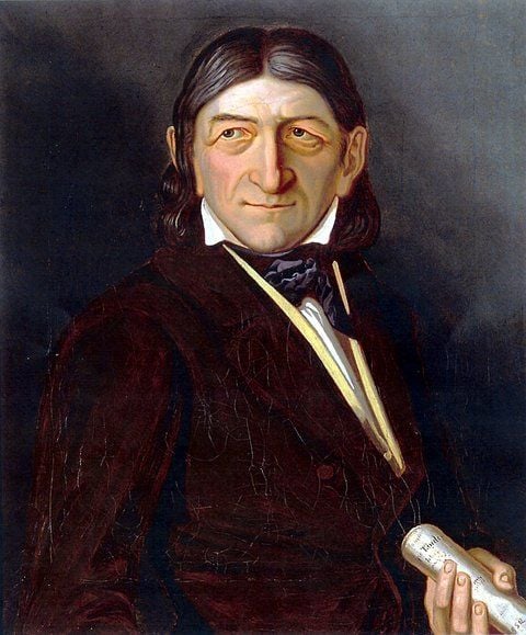 Der Pädagoge Friedrich Fröbel mit der Urkunde der Ehrenbürgerschaft der Stadt Blankenburg (Thüringen). Fröbel wurde am 21. April 1782 in Oberweißbach (Thüringen) geboren, er starb am 21. Juni 1852 in Schweina. (FOTO: MZ-ARCHIV/EPD)