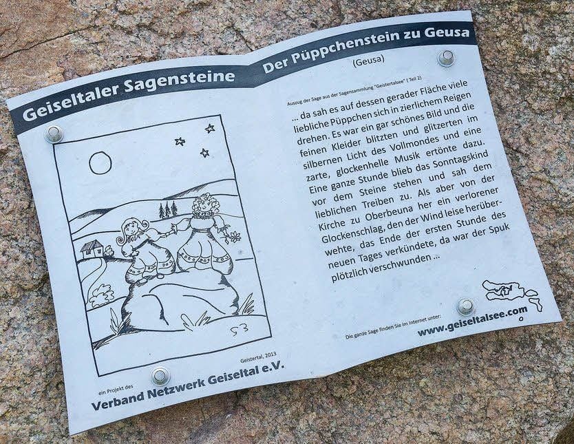 Geiseltaler Sagensteine: Der „Püppchenstein“ zu Geusa.
