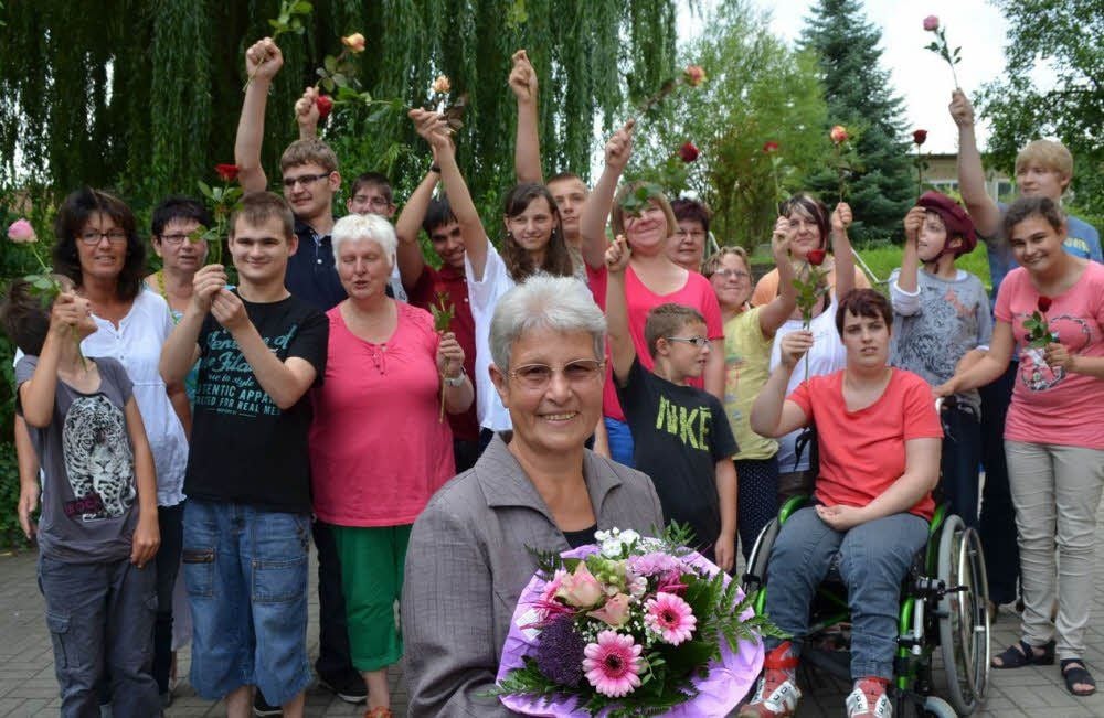 Elvira Gorisch erhielt den MZ-Blumenstrauß, den die Blumenboutique Meinhardt spendiert hat.