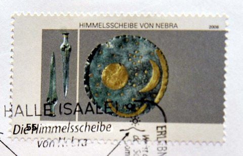 Briefmarke «Himmelsscheibe von Nebra» (FOTO: MEINICKE)