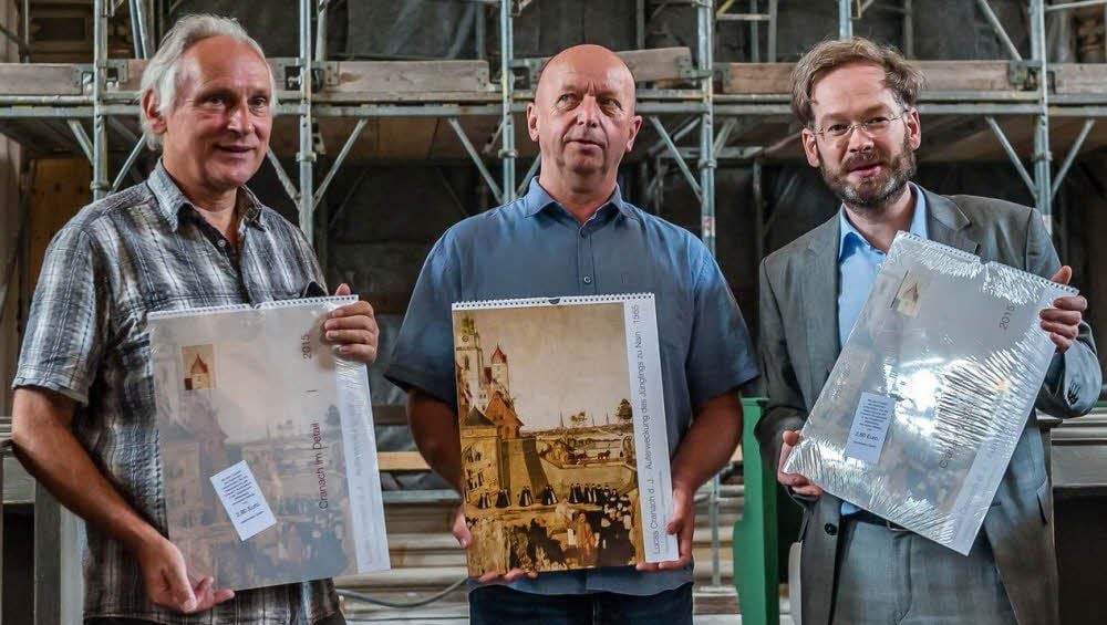 Stellen den neuen Kalender vor: Bernhard Naumann, Jürgen M. Pietsch, Johannes Block (v. li.).