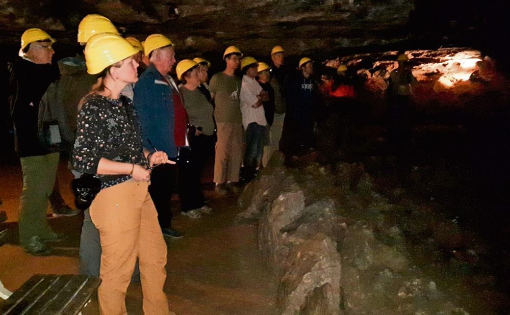 Schauhöhle bei Uftrungen: Zur Jahrestagung der Arbeitsgemeinschaft Norddeutscher Geologen führte eine Exkursion die Teilnehmer unter anderem in die Heimkehle.