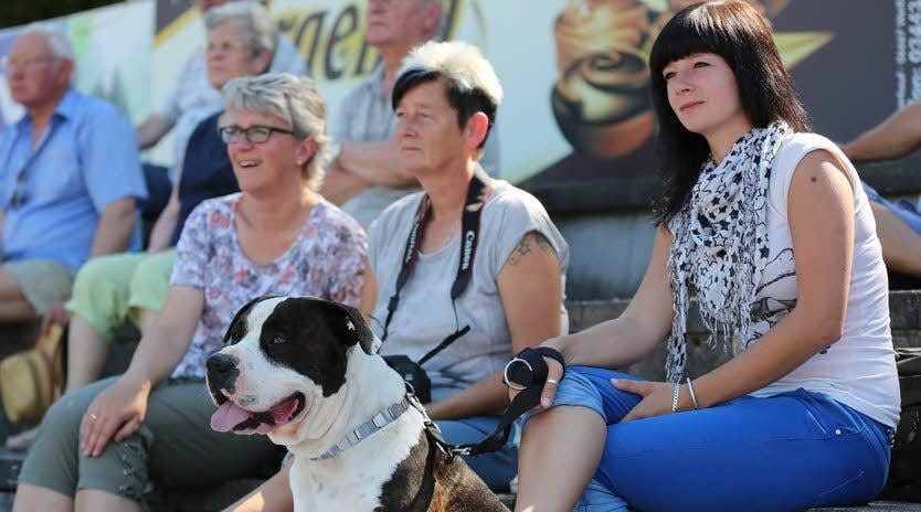 Heike Feist, Uta Schmidt, Peggy Schmidt (von links) und Hund Diego.