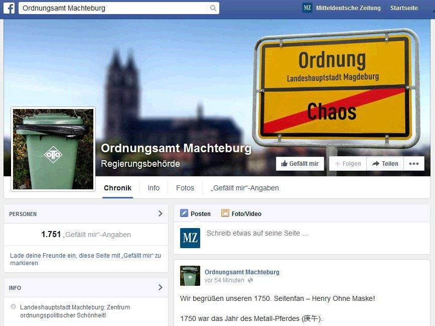 Die inzwischen abgeänderte Ansicht der umstrittenen Magdeburger Facebook-Seite.