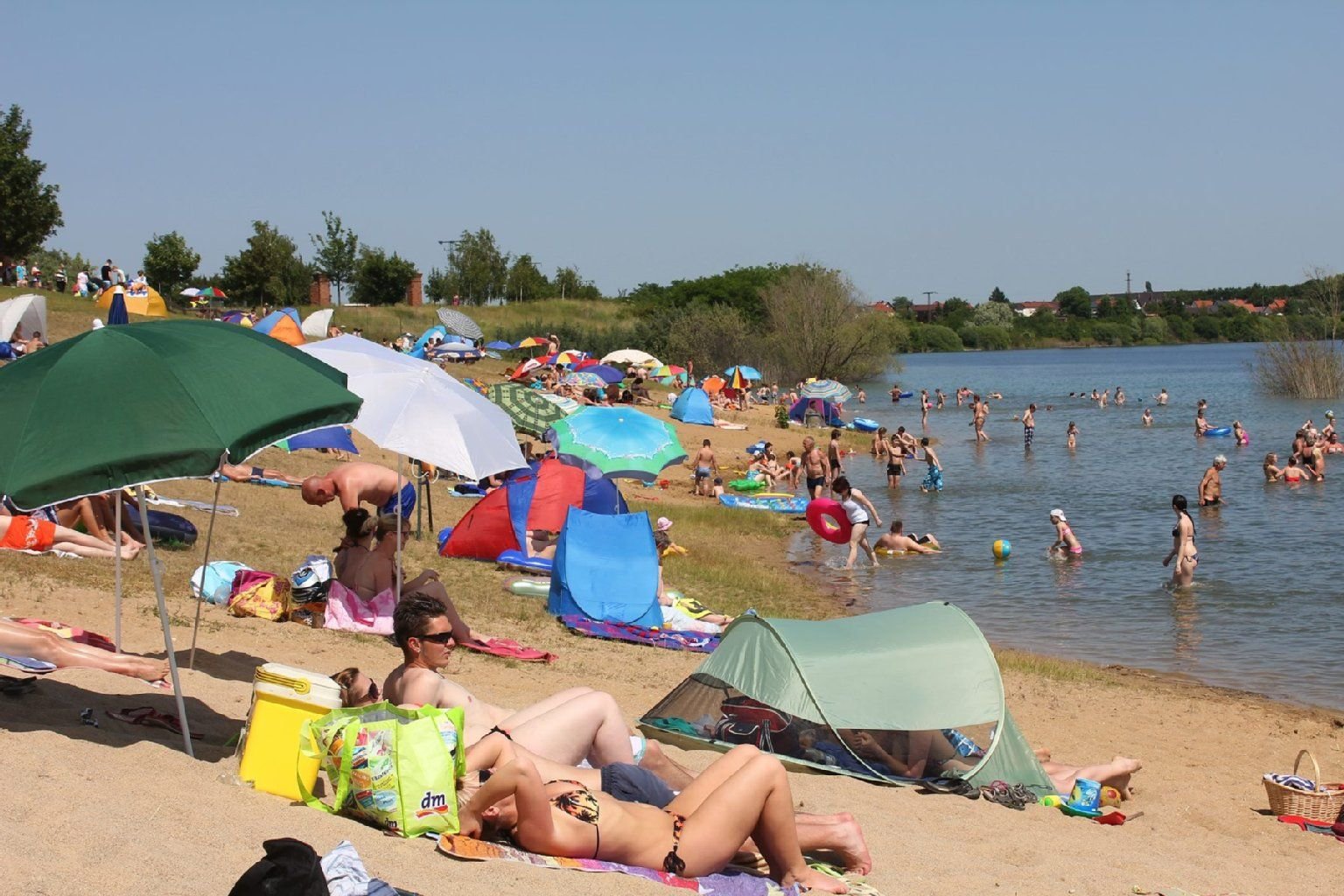 Wo sich heute das Seebad in Edderitz befindet, war früher ein Braunkohle-Tagebau.