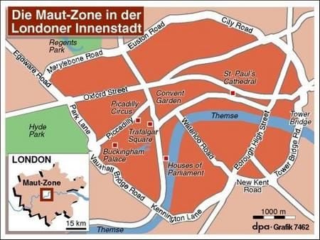 Londoner Mautzone. (Grafik: dpa)