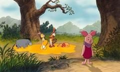 Szenenbild aus «Ferkels großes Abenteuer» mit dem Bären Winnie-Puh und seinen Freunde Tigger, I-Aaah Rabbit und Ferkel (Foto: dpa)