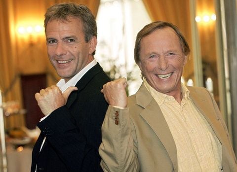 Die Schauspieler Paul Frielinghaus (l.) und Claus Theo Gärtner spielen in der ZDF-Krimiserie «Ein Fall für zwei» einen Rechtsanwalt und einen Privatdetektiv. (ARCHIVFOTO: DPA)