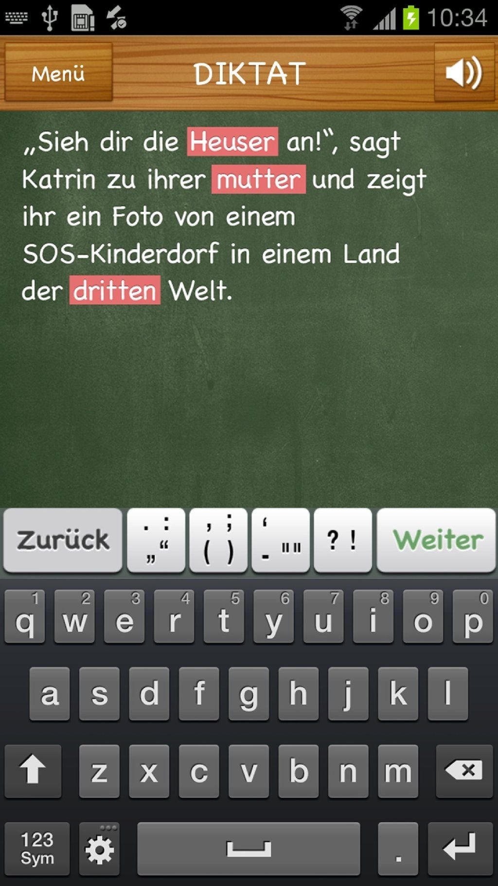Praktisch: Der Diktat-Trainer «SchreibHero» markiert falsch geschriebene Wörter.