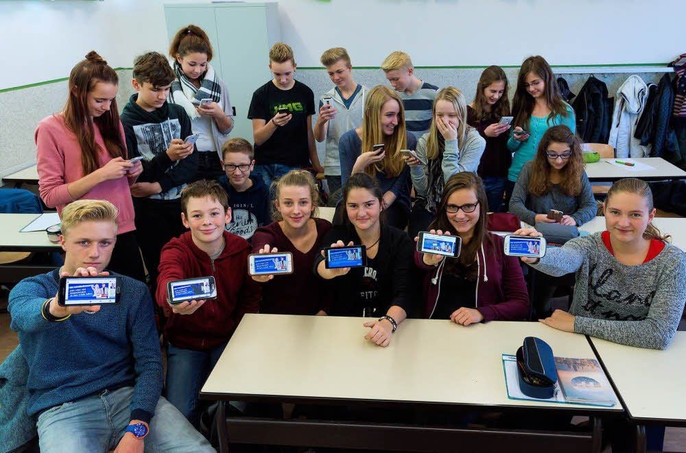 Fleißig am Voten: Die Klasse 9a des Merseburger Herdergymnasiums.
