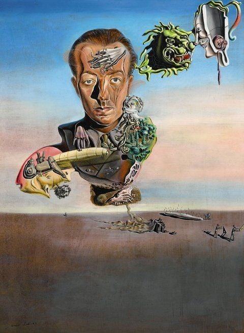 Surrealistisches Porträt des französischen Dichters Paul Eluard von Salvador Dalí (FOTO: DPA)