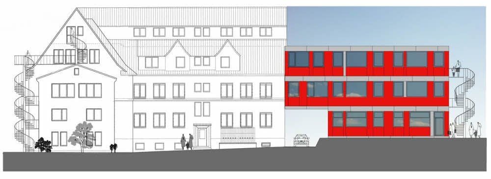 Der Entwurf des Erweiterungsbaus für die Grundschule Mücheln