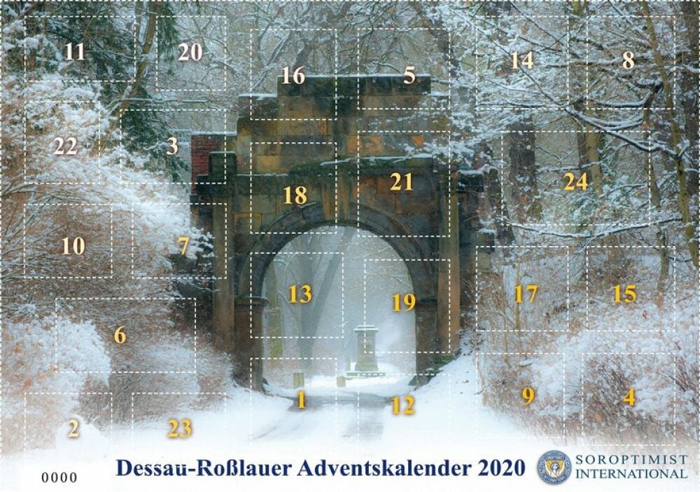 Den Dessau-Roßlauer Adventskalender 2020 des Clubs Soroptimist International ziert ein winterliches Motiv aus dem Georgengarten, das der Dessauer Fotograf Sebastian Kaps entdeckt hat.