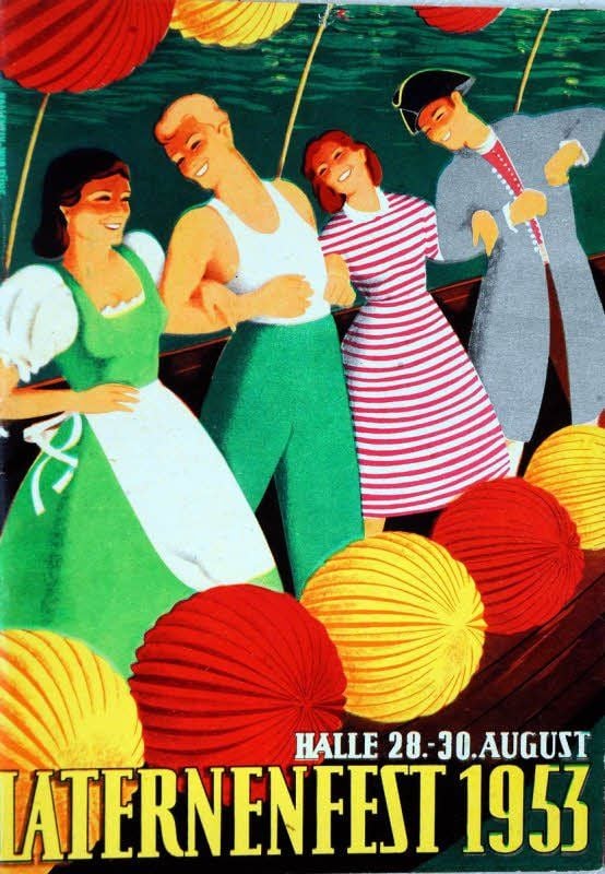 Ein Fest-Plakat zum Laternenfest von 1953.