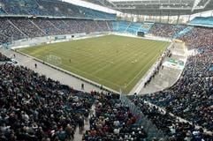 Das erste Fußballspiel im neuen Leipziger Zentralstadion am 7. März. (Foto: dpa)