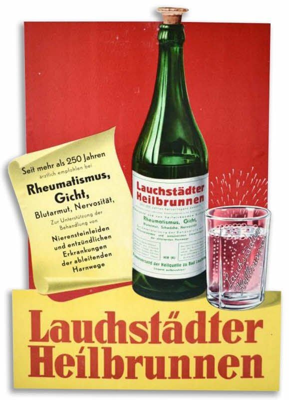 Ein altes Werebschild des "Lauchstädter Heilbrunnen"
