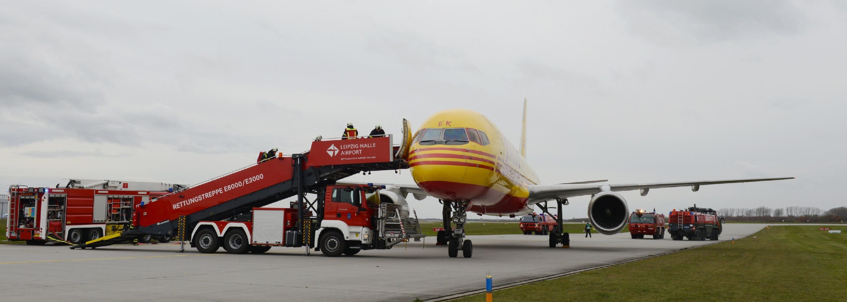 Am Samstag fand am Flughafen Leipzig/Halle eine der turnusmäßigen Notfallübungen statt.